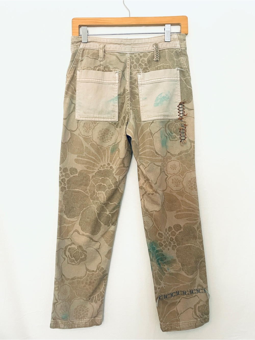 Pilcro Anthropologie Beige Patchwork Utility Pants - Picture 9 of 9